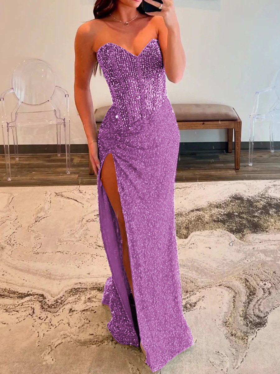 Sweetheart Sequins Mermaid Prom Dress With Beading