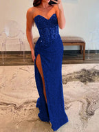 Sweetheart Sequins Mermaid Prom Dress With Beading