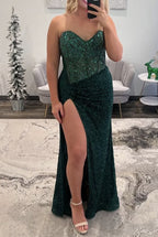 Sweetheart Sequins Mermaid Prom Dress With Beading