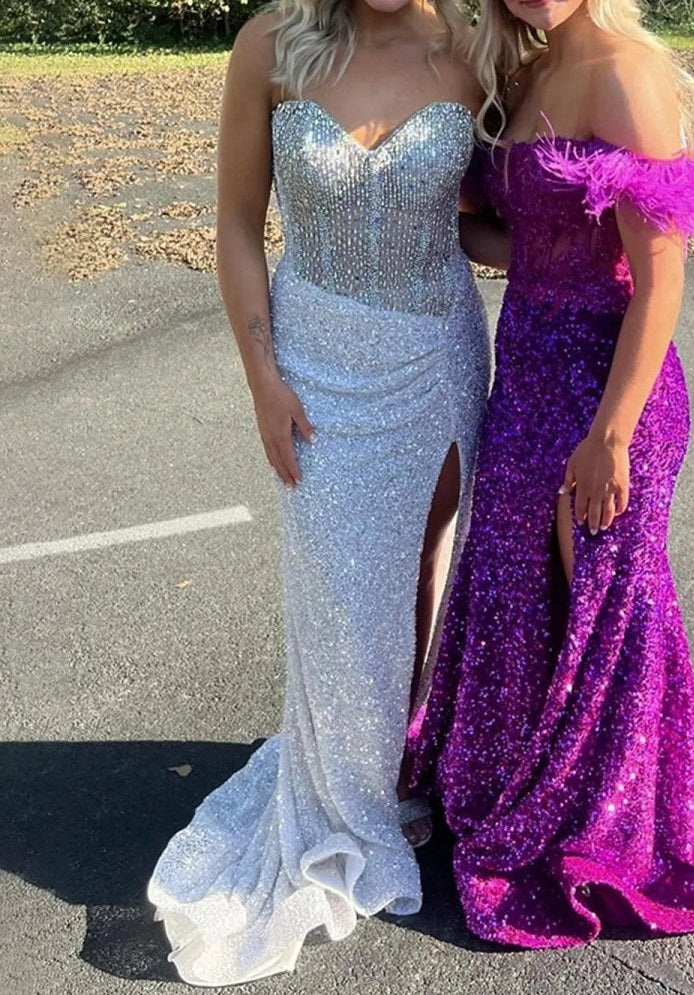 Sweetheart Sequins Mermaid Prom Dress With Beading