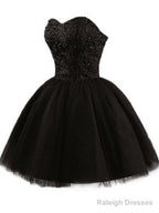 Sweetheart Short Black Lace Prom Dresses Black Lace Graduation / Homecoming Dresses