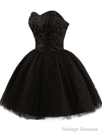 Sweetheart Short Black Lace Prom Dresses Black Lace Graduation / Homecoming Dresses