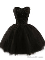 Sweetheart Short Black Lace Prom Dresses Black Lace Graduation / Homecoming Dresses