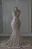 Sweetheart Sleeveless Beaded Lace Mermaid Wedding Dresses