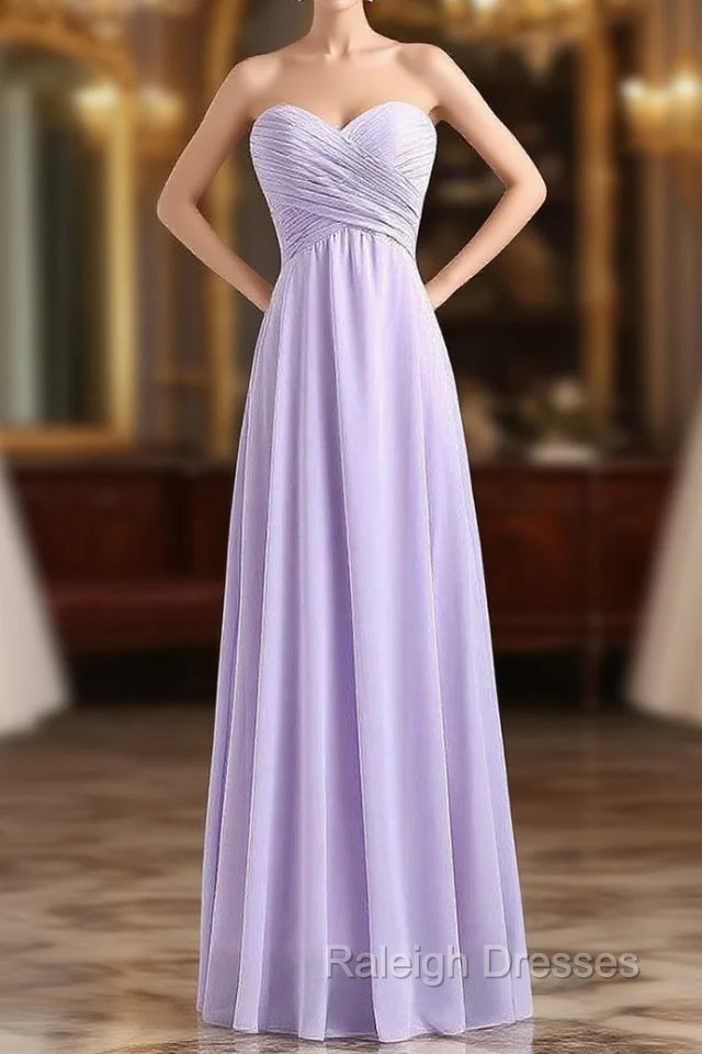 Sweetheart Sleeveless Chiffon Long Bridesmaid Dresses Main image
