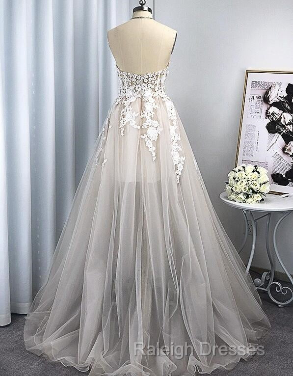 Sweetheart Sleeveless Sweep/Brush Train A-Line Wedding Dresses Secondary image