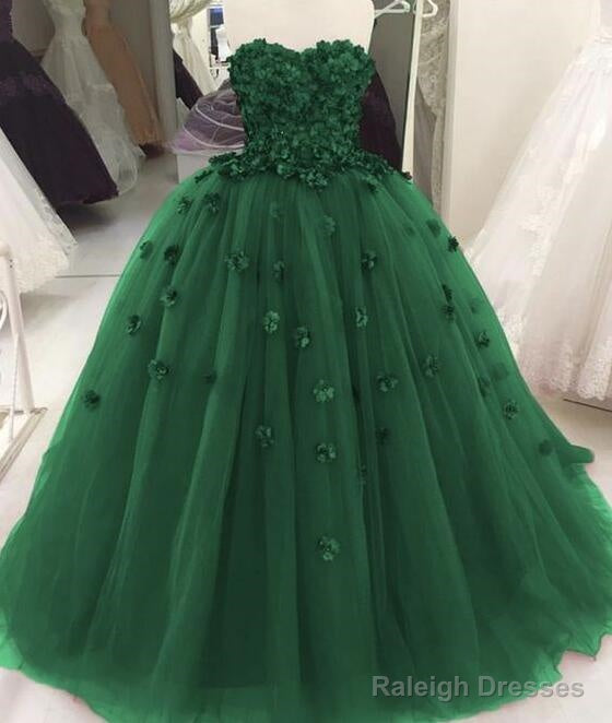 Sweetheart Tulle Green Quinceanera Dresses With Flowers Wedding Gowns Secondary image