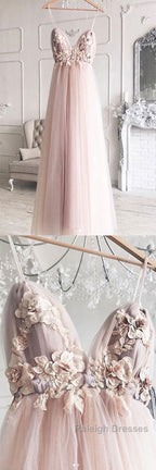 Sweetheart tulle lace long prom Dresses tulle lace Prom Dresses