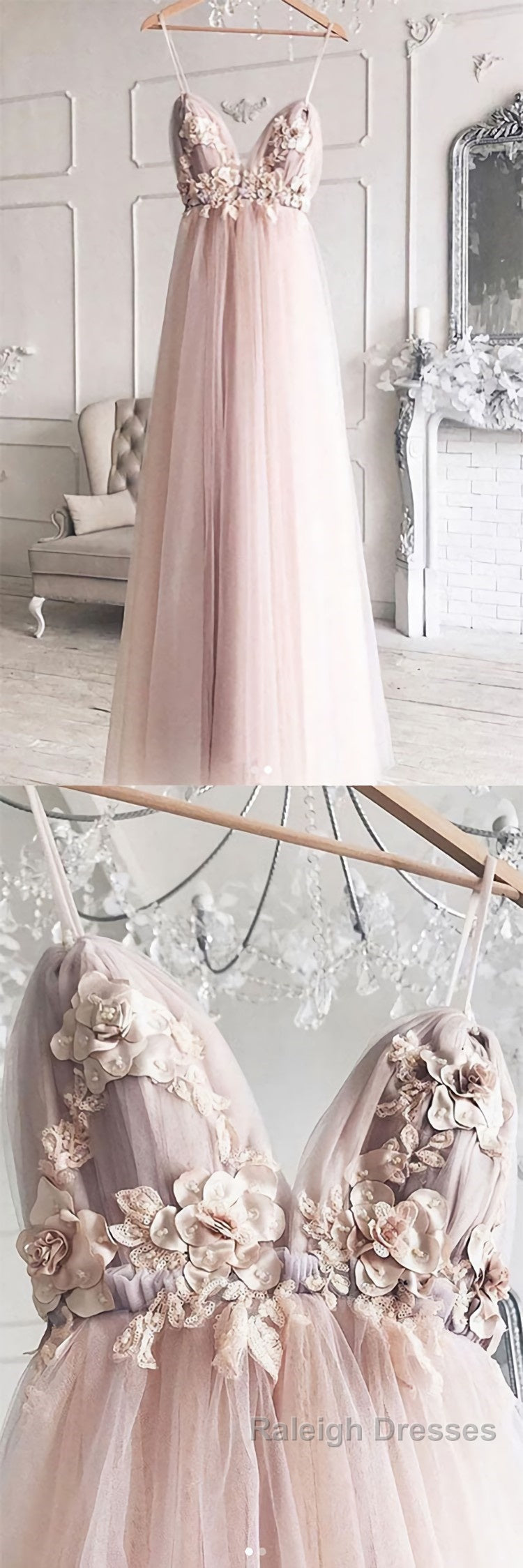 Sweetheart tulle lace long prom Dresses tulle lace Prom Dresses