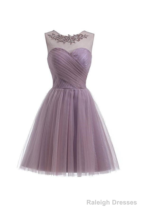 Sweetheart Tulle Light Gray Homecoming Dresses Short Prom Dresses