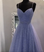 Sweetheart Tulle Sequin Prom Dresses Long Purple Prom Dresses