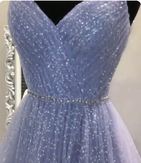 Sweetheart Tulle Sequin Prom Dresses Long Purple Prom Dresses