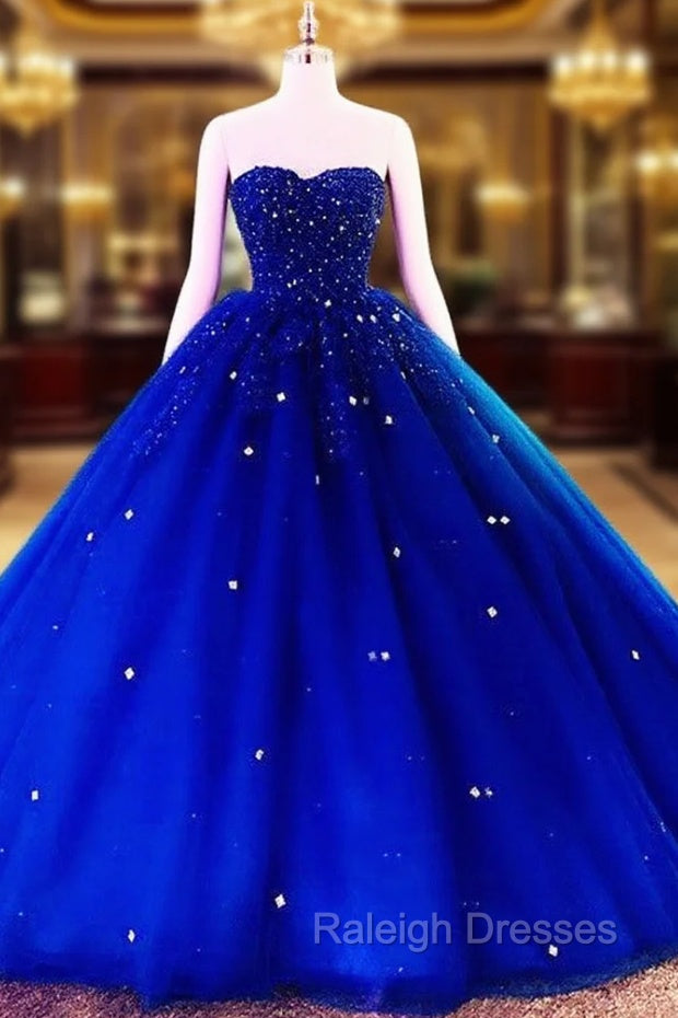 Sweetheart Wedding Dress Tulle Ball Gowns Lace Beaded