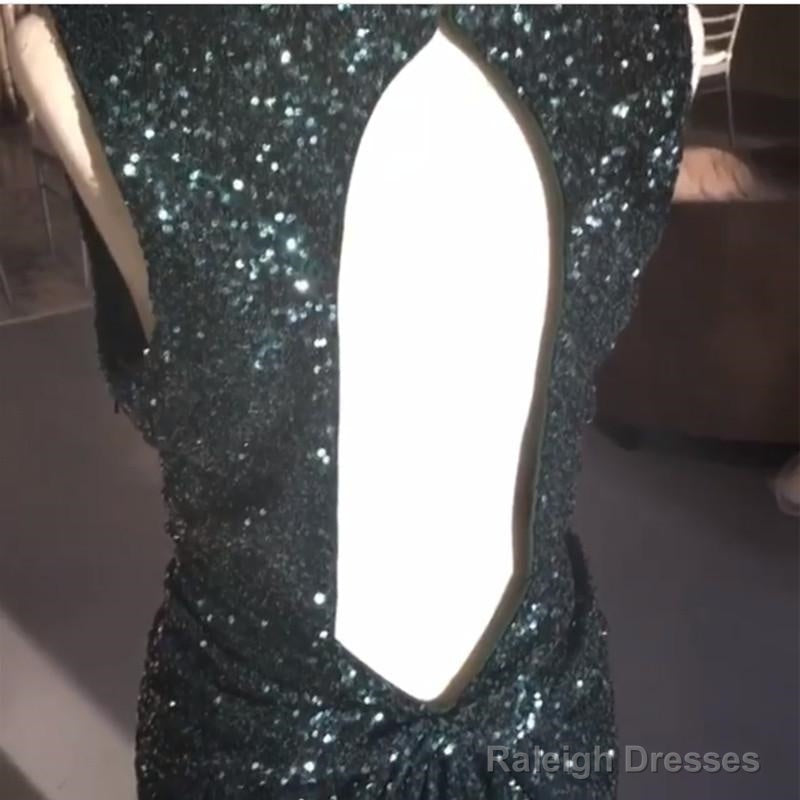 Teal Green Sequins V Neck Bridesmaid Dresses Mermaid Secondary image