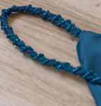 Teal Spaghetti Strap Chiffon Beaded Appliqu Long Prom Dress Evening Dress