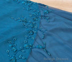 Teal Spaghetti Strap Chiffon Beaded Appliqu Long Prom Dress Evening Dress