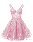 Teens Sparkly Tulle Light Pink Homecoming Dresses Spaghetti Straps Short Cocktail Party Prom Dress
