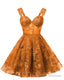 Teens Sparkly Tulle Orange Homecoming Dresses Spaghetti Straps Short Cocktail Prom Prom Dress