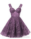 Teens Sparkly Tulle Plum Homecoming Dresses Spaghetti Straps Short Cocktail Prom Prom Dress