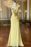 Temperament Yellow Mermaid Halter Neck Sequin Diamond Prom Dresses Long Birthday Dresses