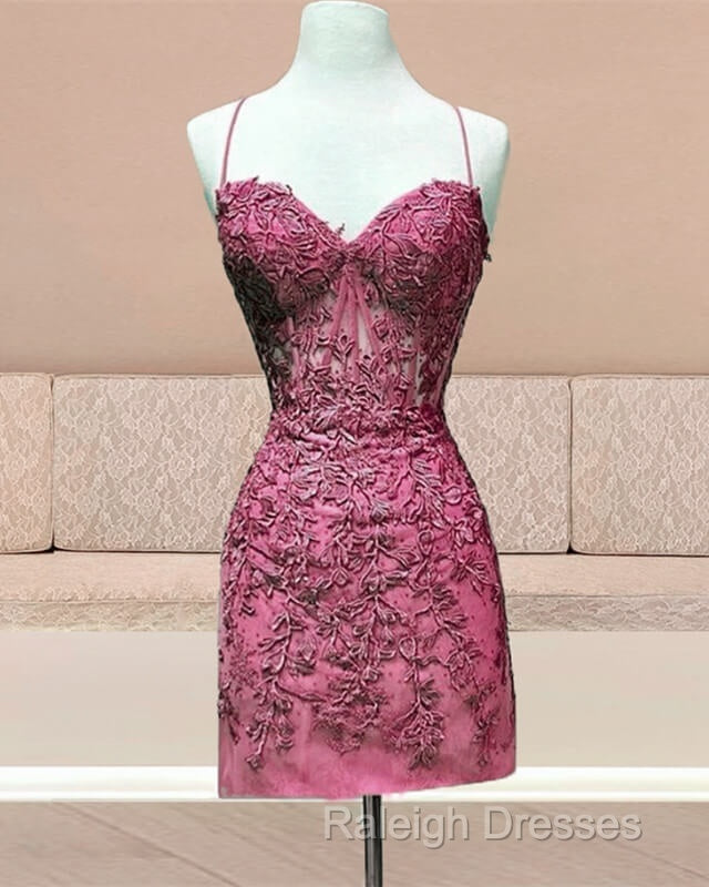 Tight Lace Corset Homecoming Dress Spaghetti Straps Secondary image