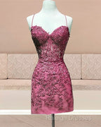 Tight Lace Corset Homecoming Dress Spaghetti Straps