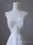 Timeless A-Line Sweetheart Lace Tulle White Wedding Dress Brides Dresses