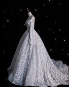 Timeless Ball Gown Off The Shoulder White Lace Long Wedding Dress Bridal Dresses