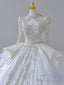 Timeless Ball Gown Scoop Long Sleeves Lace White Wedding Dresses Brides Dress