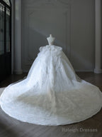 Timeless Ball Gown Sweetheart Neckline Sequin Long Sleeves Wedding Dress Bridal Dresses