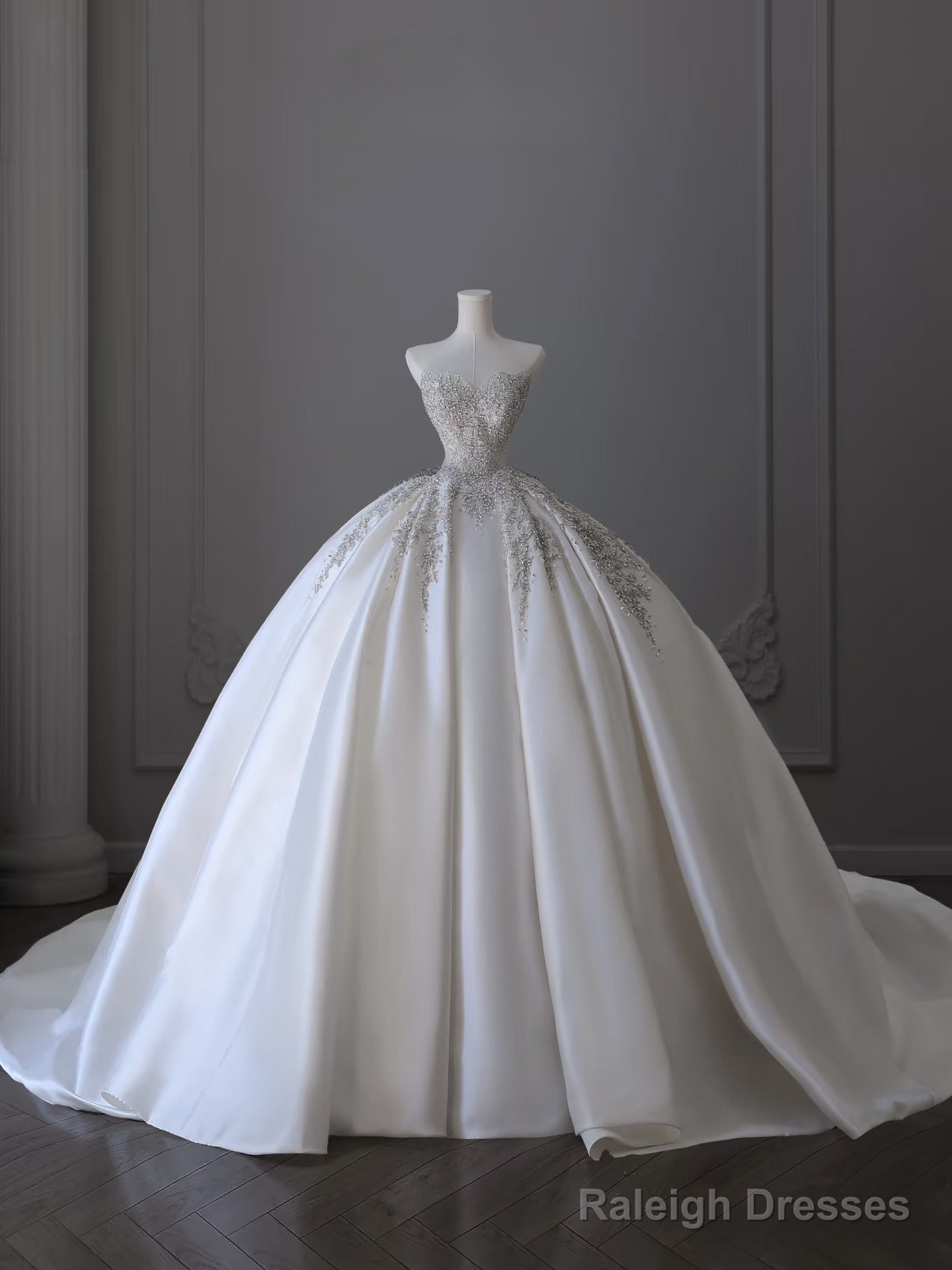 Timeless Ball Gowns Sweetheart Satin White Wedding Dress Brides Dresses Main image
