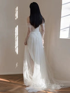 Timeless Mermaid Off The Shoulder White Tulle Long Wedding Dresses Bridal Dress