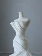 Timeless Mermaid Strapless Ivory Ruffles Long Wedding Dress Bridal Dresses