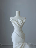 Timeless Mermaid Strapless Satin Ivory Long Wedding Dress Bridal Dresses