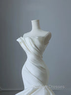 Timeless Mermaid Strapless Satin Ivory Long Wedding Dress Bridal Dresses