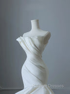 Timeless Mermaid Strapless Satin Ivory Long Wedding Dress Bridal Dresses