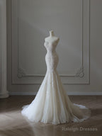 Timeless Mermaid Sweetheart Lace White Wedding Dress Brides Dresses
