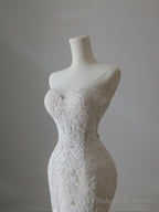 Timeless Mermaid Sweetheart Lace White Wedding Dresses Brides Dress
