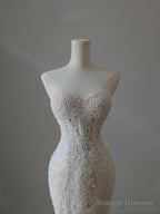 Timeless Mermaid Sweetheart Lace White Wedding Dress Brides Dresses