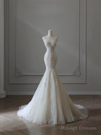 Timeless Mermaid Sweetheart Lace White Wedding Dress Brides Dresses