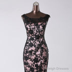 Top Black Lace Mermaid Prom Evening Gowns Sleeveless