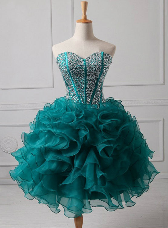Trendy Organza Sweet Beading Homecoming Dress Main image