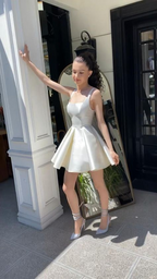 Simple Sequare Neck White Short Prom Dresses Elegant Homecoming Dresses