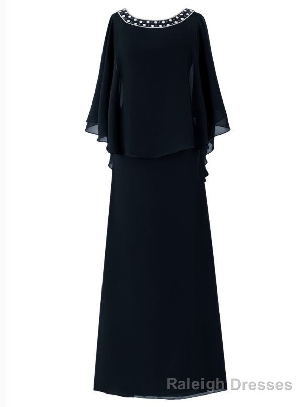 Trendy Scoop Neck Beading Chiffon Mother Of The Bride Dress