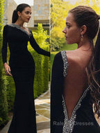 Trumpet/Mermaid One Shoulder Floor Length Spandex Prom Dresses With Beading