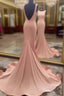 Trumpet/Mermaid Sleeveless Bateau Zipper Court Train Elastic Satin Prom Dress With Pleated