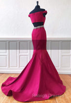 Trumpet/Mermaid Sweep Train Satin Prom Dress