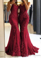 Trumpet/Mermaid Sweetheart Sleeveless Long Dress Floor Length Tulle Prom Dress With Appliqued