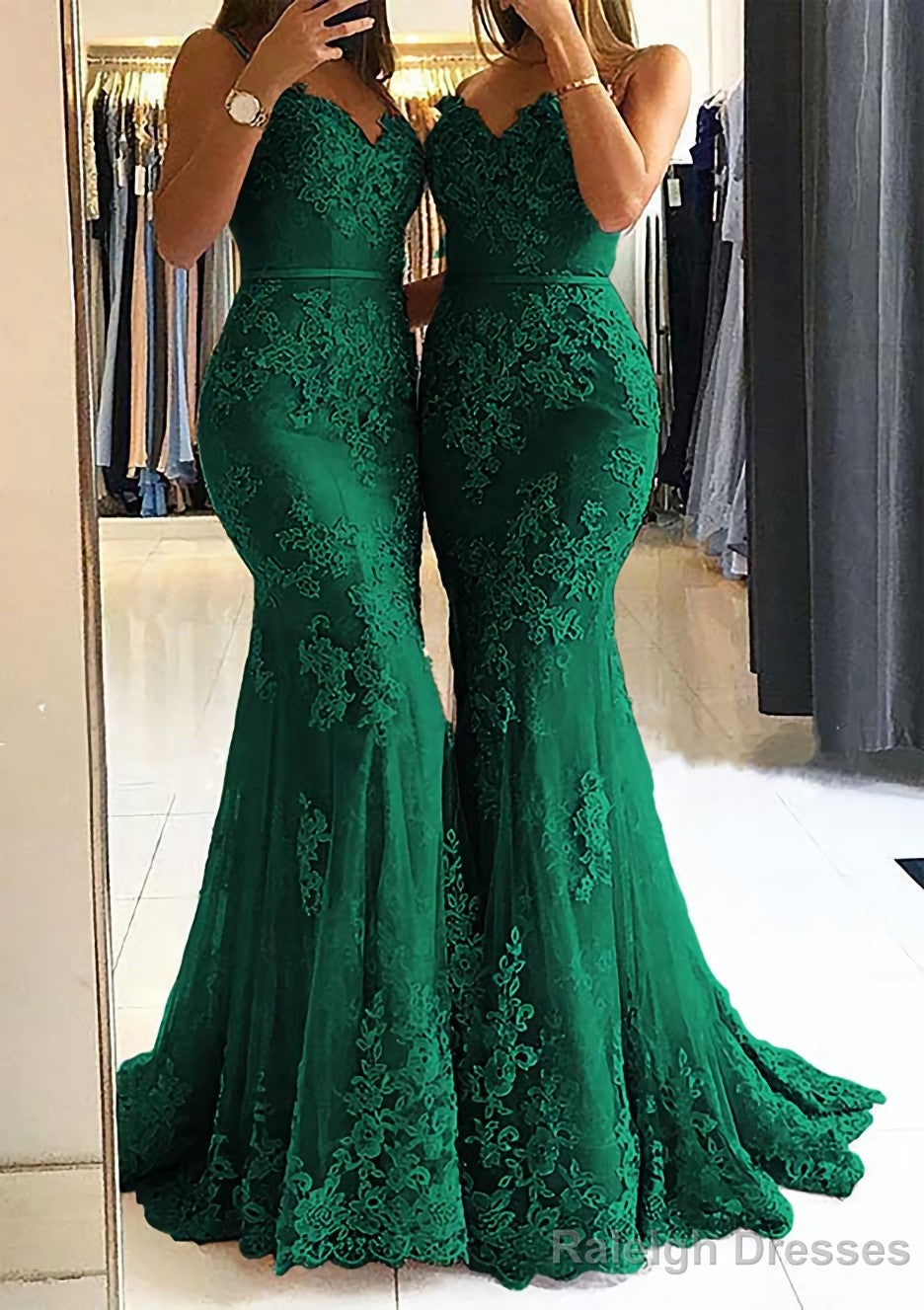 Trumpet/Mermaid Sweetheart Sleeveless Long Dress Floor Length Tulle Prom Dress With Appliqued
