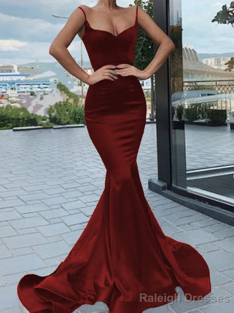 Trumpet/Mermaid Sweetheart Sweep Train Elastic Woven Satin Prom Dress